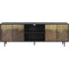 Auburn 72 inch Antique Brass and Black Media Console and Cabinet
